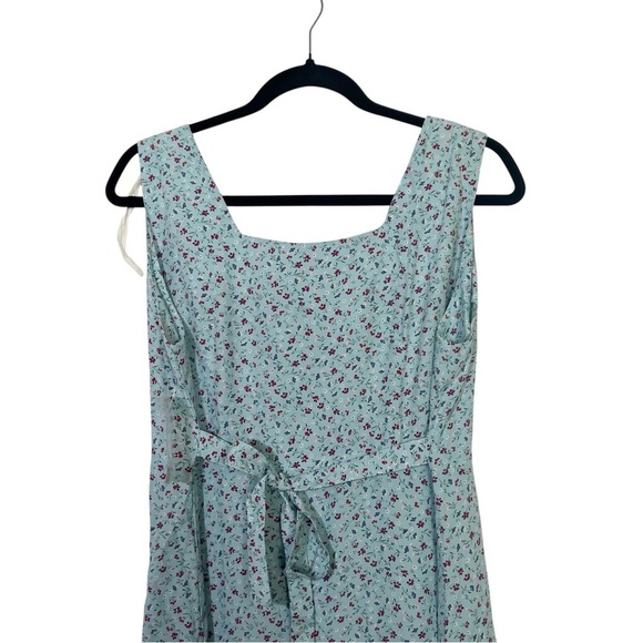 Robbie Bee Light Blue Sleeveless Floral Button Down Dress Size 14 - Picture 5 of 8